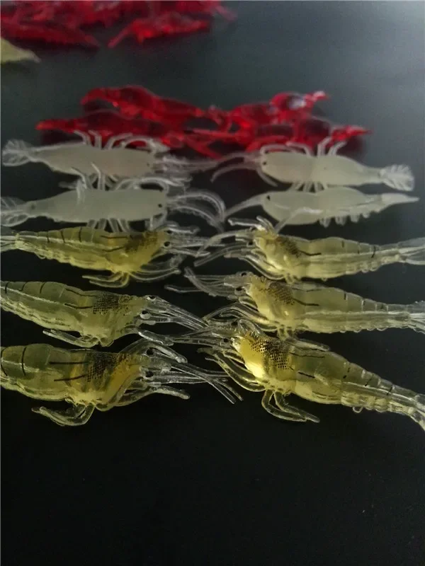 

200pcs/Lot Stinky smell prawns 45mm shrimp lure Mini soft shrimp lure fishingshrimp baits