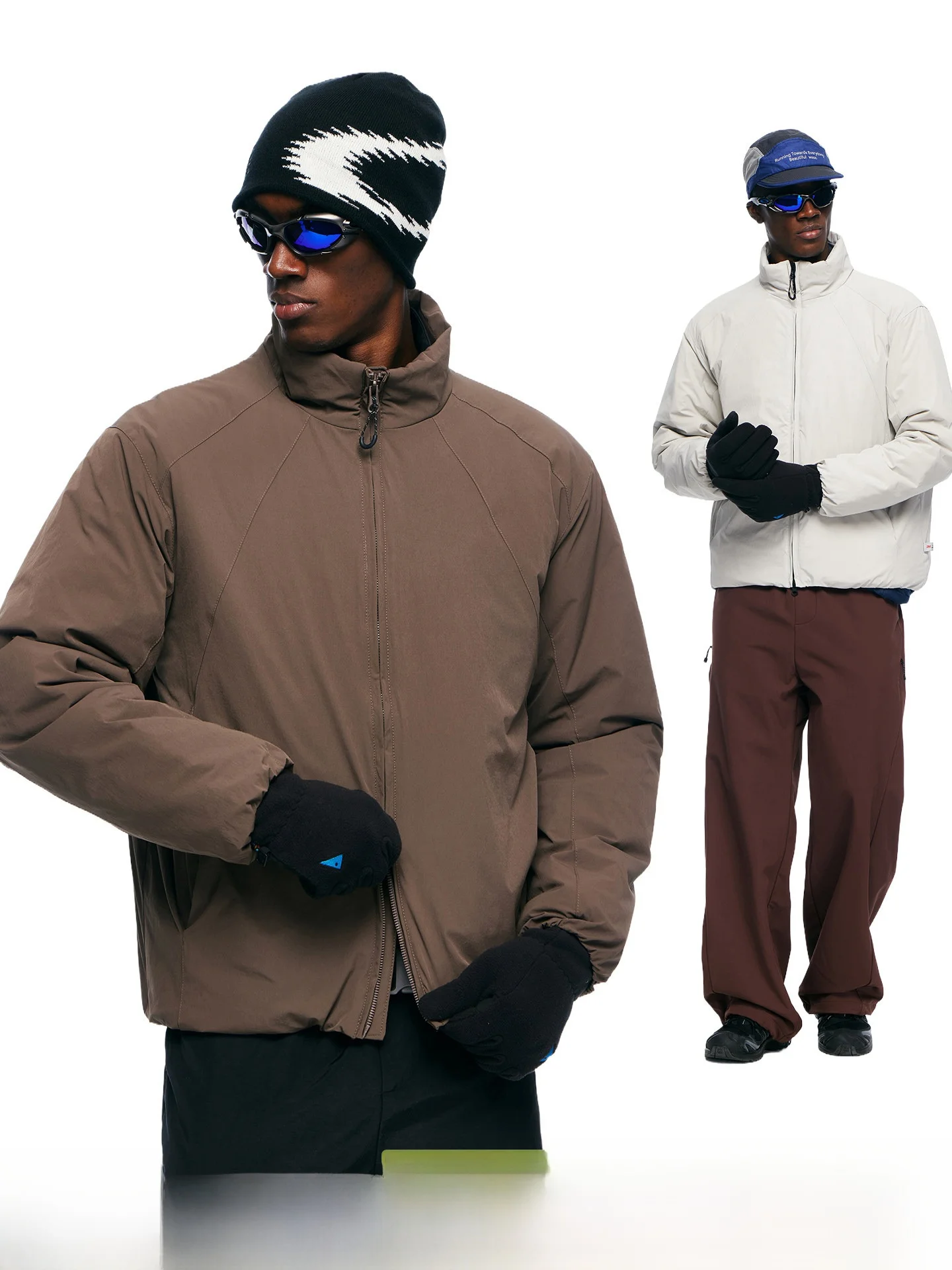 ARTANNIE Men's Thickened Cotton Jacket Outdoor Water-Resistant New Snow Cotton Winter Warm Coat Couple's Collar Casual Style
