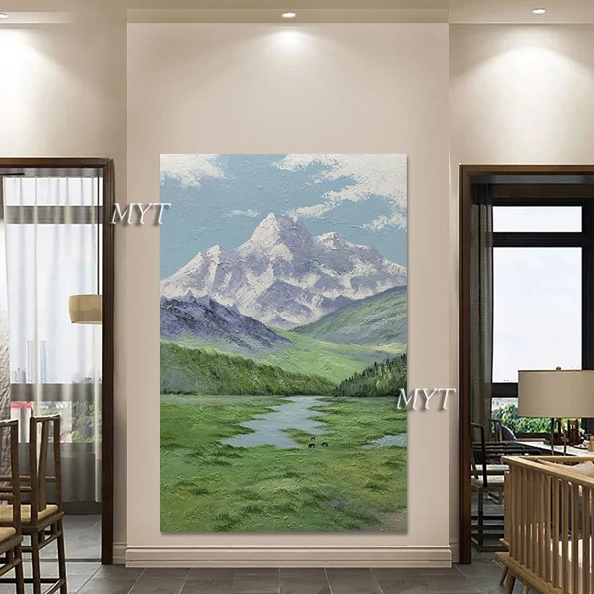 High Mountain 3d Picture Beautiful Scenery Abstract Oil Painting On Canvas African Art Work Large Outdoor Wall Decor Unframed