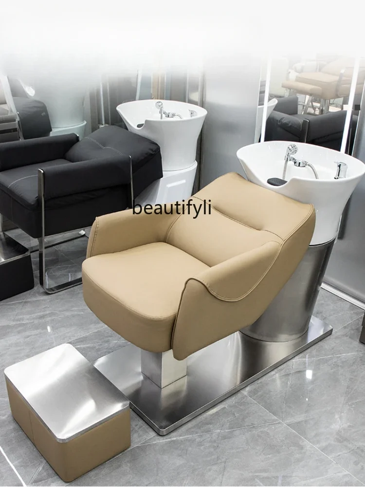 Hair Salon Shampoo Chair Ceramic Deep Basin Fashion Simple Hair Salon Hair Saloon Dedicated Flushing Bed