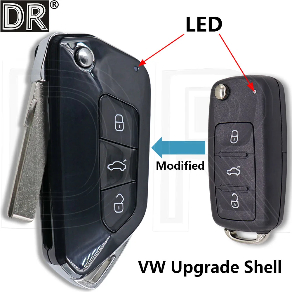 

Отличный модифицированный корпус флип-ключа HU66, корпус брелока для VW Volkswagen Passt Polo Golf Seat Skoda только для половины умного ключа