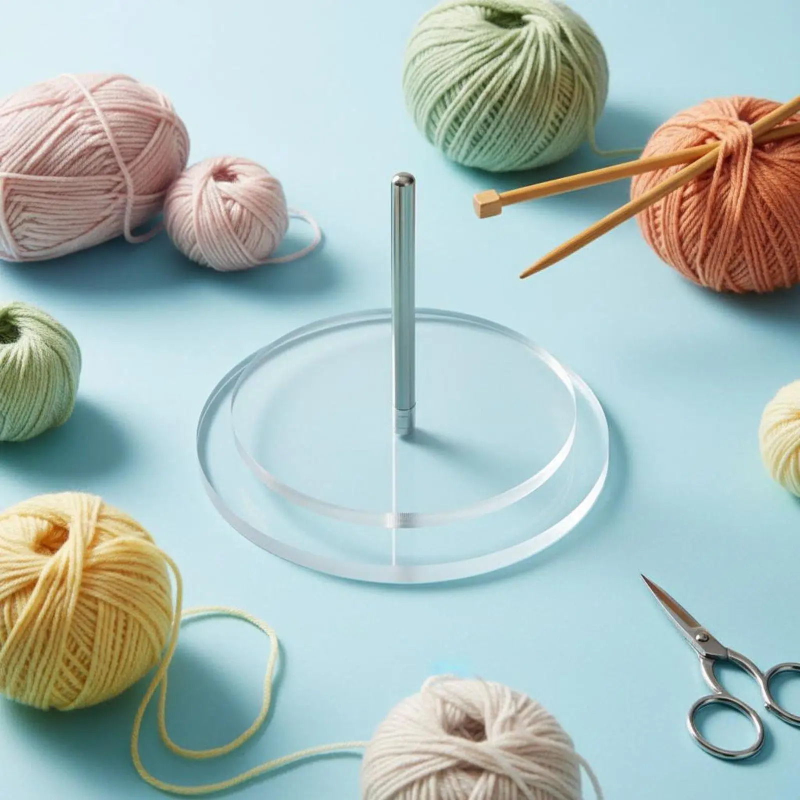 Clear Spinning Acrylic Yarn Holder Sturdy Ball Organizer Knitting and Crochet Tools for Sewing Handmade Projects