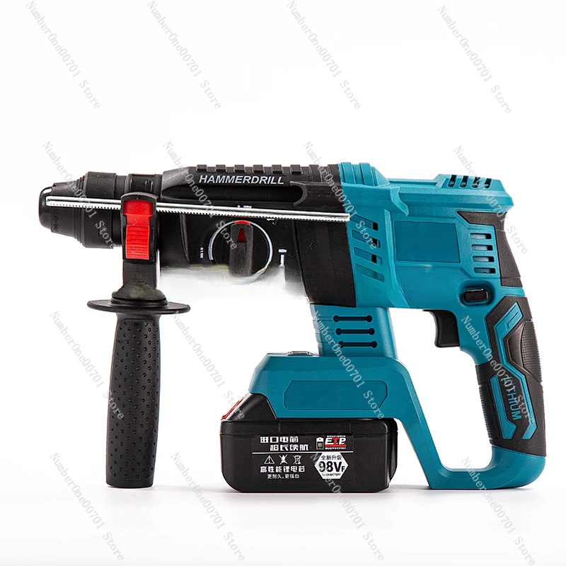 Electric Brushless Cordless Rotary Hammer Drill Rechargeable Electric Hammer Multi-function and High-power Impact Drill