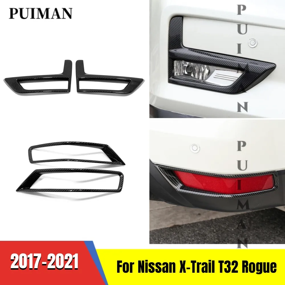 

ABS Carbon fiber Front Rear Fog Light Lamp Cover Trim For Nissan X-Trail X Trail T32 Rogue 2017 2018 2019 2020 2021 Accessories