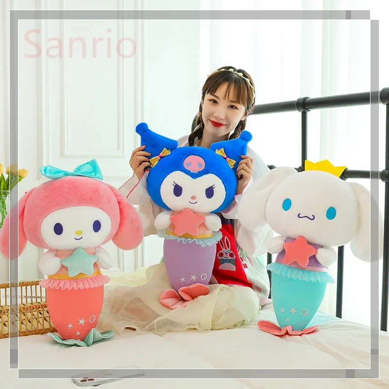 

Новинка 2024, подушка Sanrio для платья, плюшевая игрушка с мелодией Kuromi Cinnamoroll, подарок для детей на Новый год и Рождество, 28/35/50/65 см