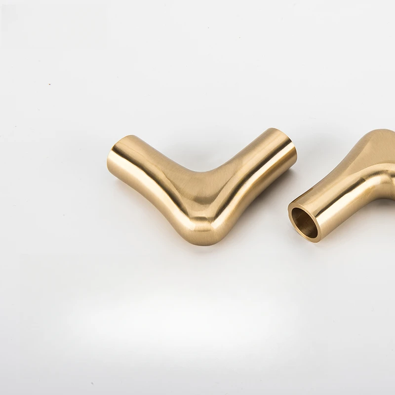 Fashion Armrest Chair Table Handrail Brass Bending Tube Wood Furniture Accessories Durable L Shelf Brackets Corner Protector