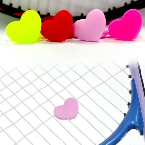 Amortiguador de raqueta de tenis, amortiguadores de vibración de silicona, amortiguador de raqueta de tenis antivibración, amortiguadores en forma de corazón