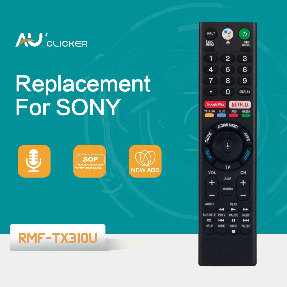 Mando a distancia de repuesto para RMF-TX310U, micrófono de voz para Sony Bravia TV, XBR-65X800G, XBR-43X800G, XBR-65X900F, XBR-85X850F, XBR-75