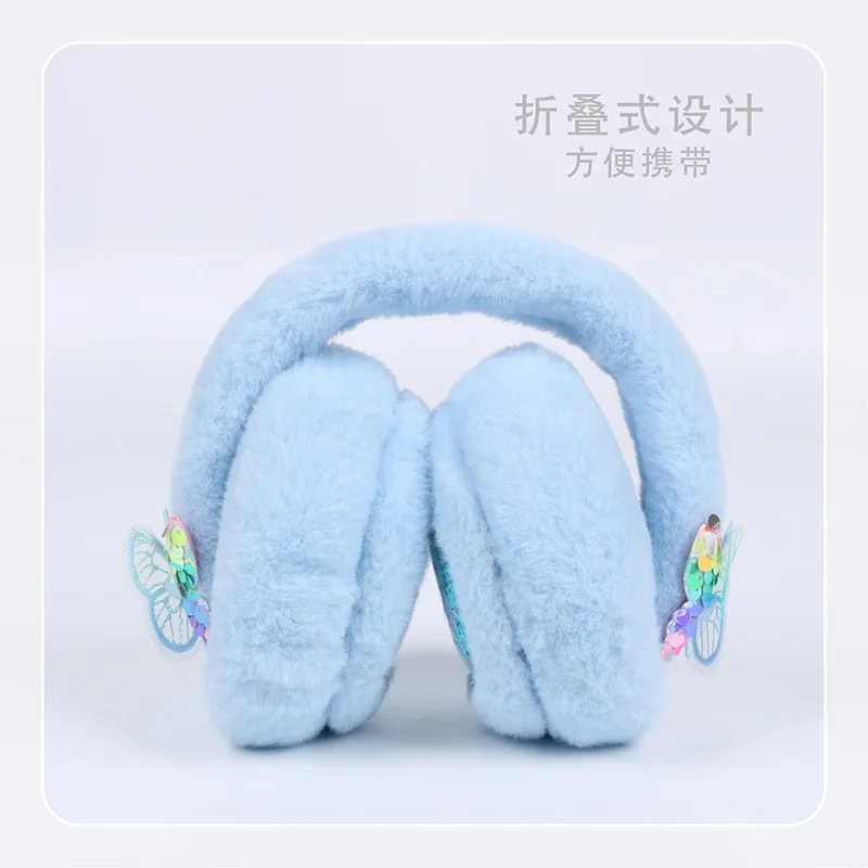 Cartoon Disney Princess Elsa children's earmuffs Kawaii autumn and winter warm plush ear warmers for students to prevent cold