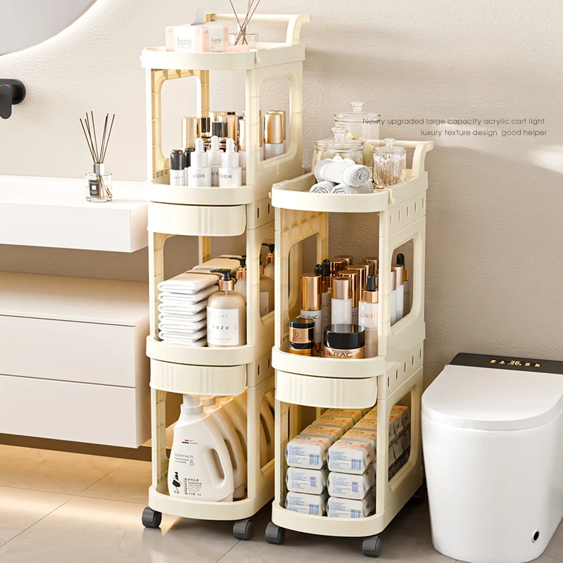 Multi-functional Seam Organization Rack Toilet Drawer Type Waterproof Shower Gel Shampoo Storage Cabinet Bathroom Corner Rack