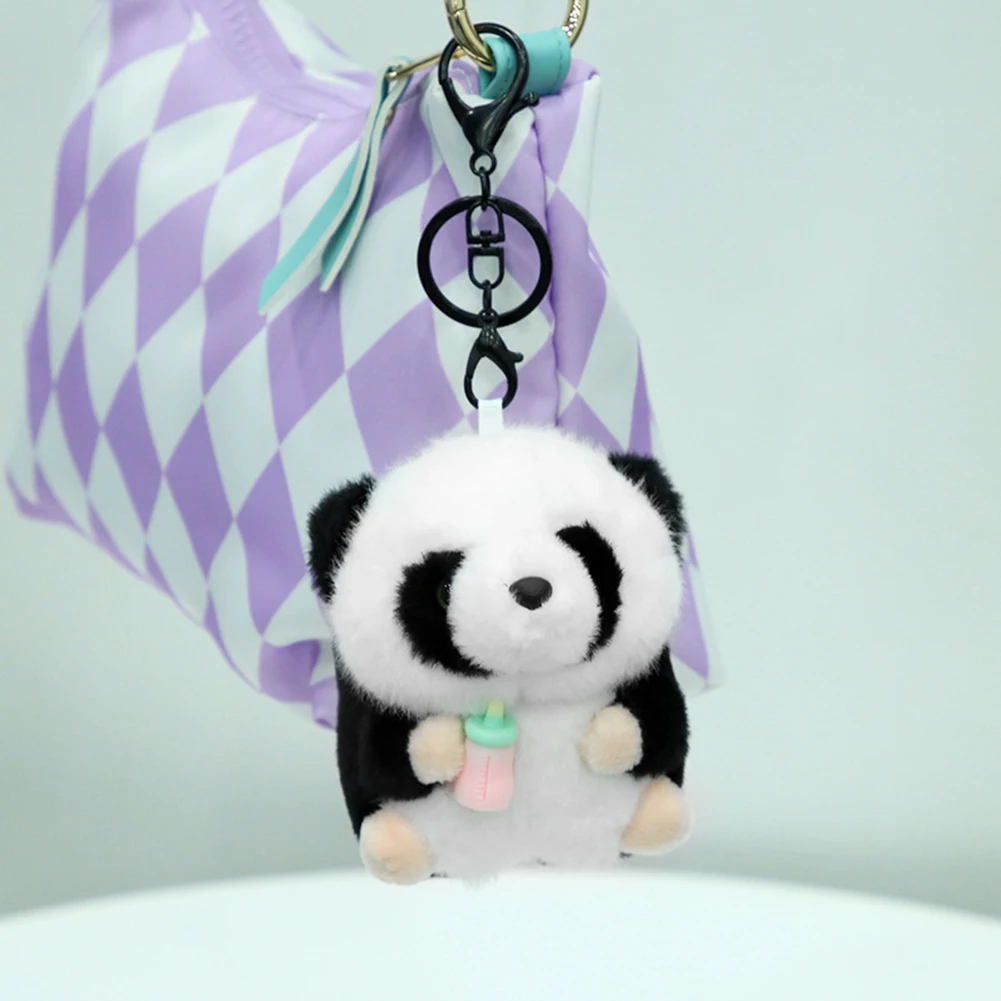 Adorabile biberon morbido peluche Panda portachiavi moda portachiavi ciondolo borsa per la decorazione della borsa chiave