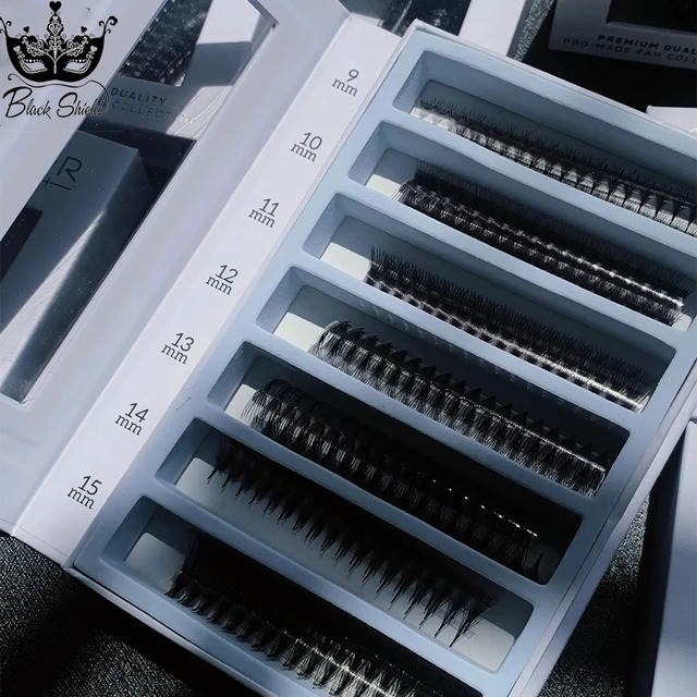 2000 Fans 0.05 Handmade 8-16D Rapid Mega Storage Lash Tray 1000 Fans Pointy Base Promade Volume Fans Sharp Pointy Stem Loose Fan