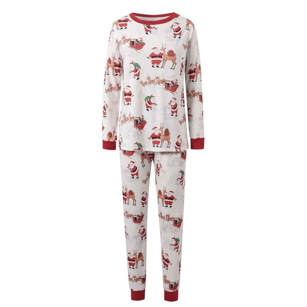 

New Christmas Family Matching Outfits Parent-child Soft Christmas Pyjamas Set Santa Claus Elk Sled Xmas Sleepwear Dad Mom