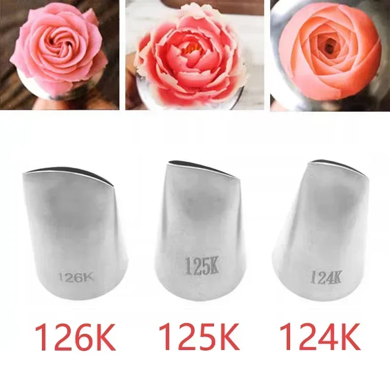 #124K#125K#126K Austin Rose Petals Stainless Steel Icing Piping Nozzles Fondant Cake Decorating Pastry Baking Tools Bakeware