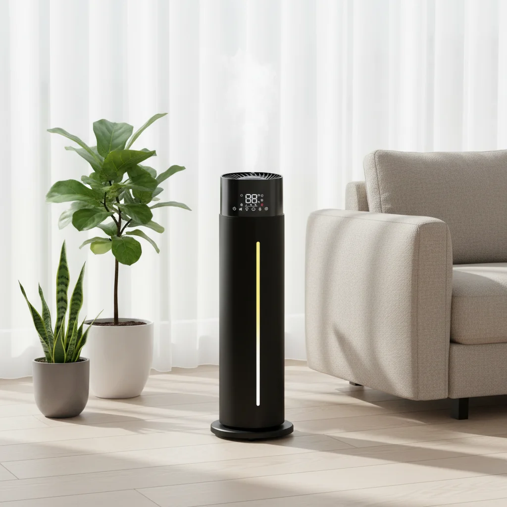 OEM/ODM 10L Smart Aromatherapy Humidifier Tower Tall Floor Standing Cool Mist Ultrasonic Air Humidifier for Home Large Room Use