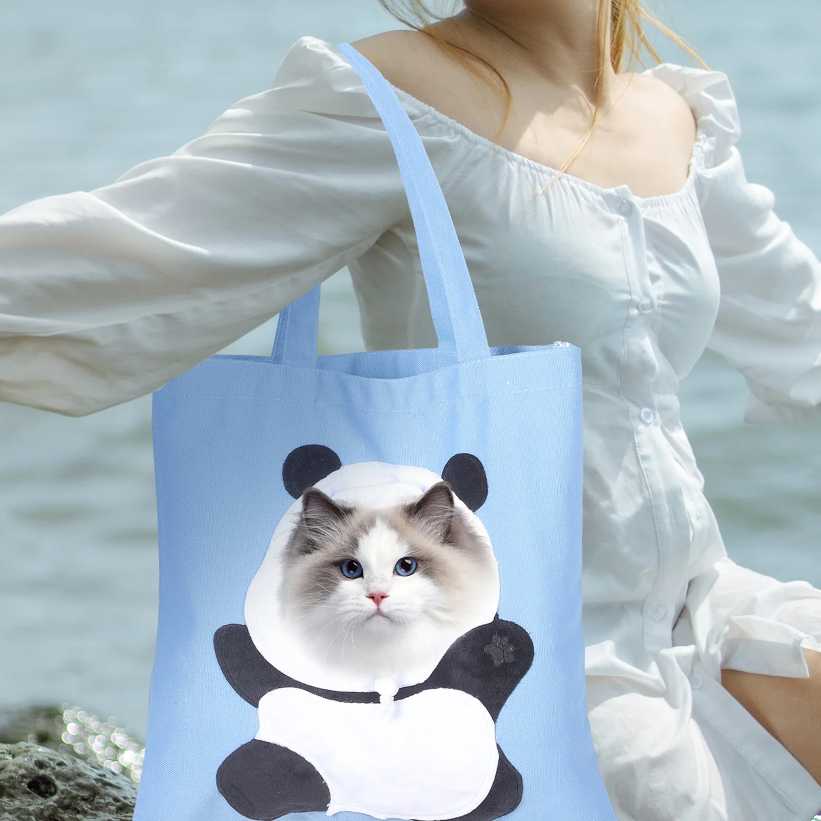 

Canvas Cat Carrier Bag Portable Lightweight Shoulder Tote Breathable Cat Travel Carrier for Outdoors Pet Travel Accessories