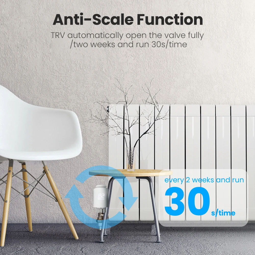 AVATTO-Actuador de radiador de termostato Tuya ZigBee, controlador de válvula termostática TRV inteligente, compatible con Alexa, Google Home, Alice, 1-5 Uds.