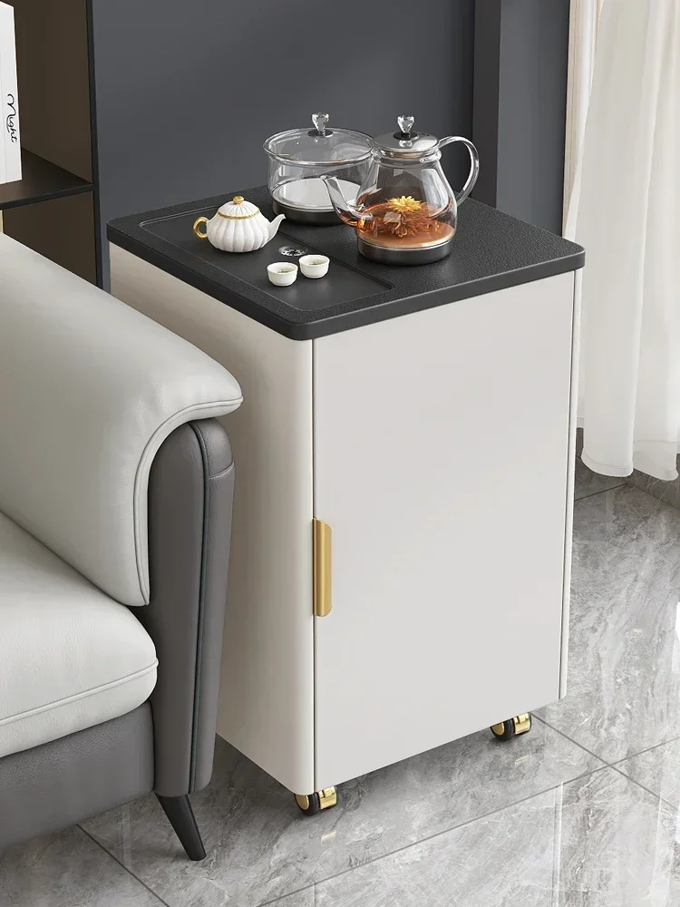 

A Balcony Coffee Table Tea Table Mobile Simple Intelligent Water Boiling Fire Stone Tea Table and Chair