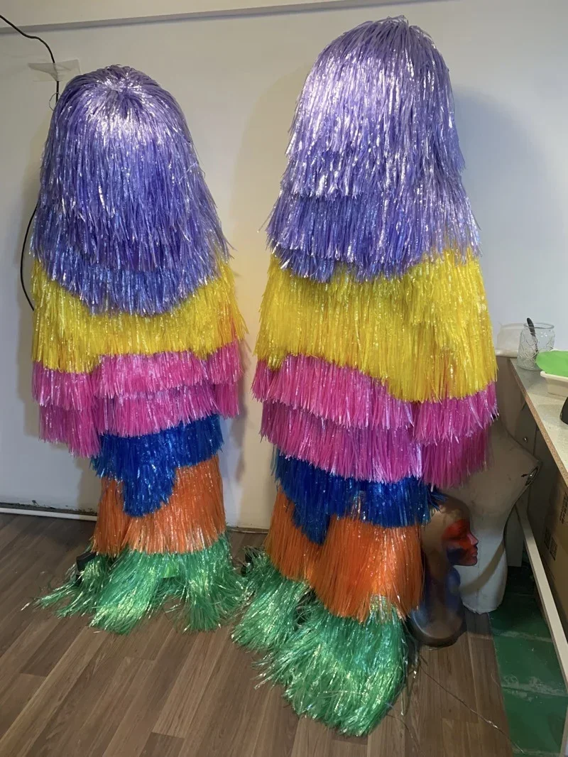 Traje de espectáculo de fiesta, disfraz de monstruo con borlas, ropa de Cosplay, Carnaval, Halloween, vestido de Navidad, escenario de Festival de baile moderno