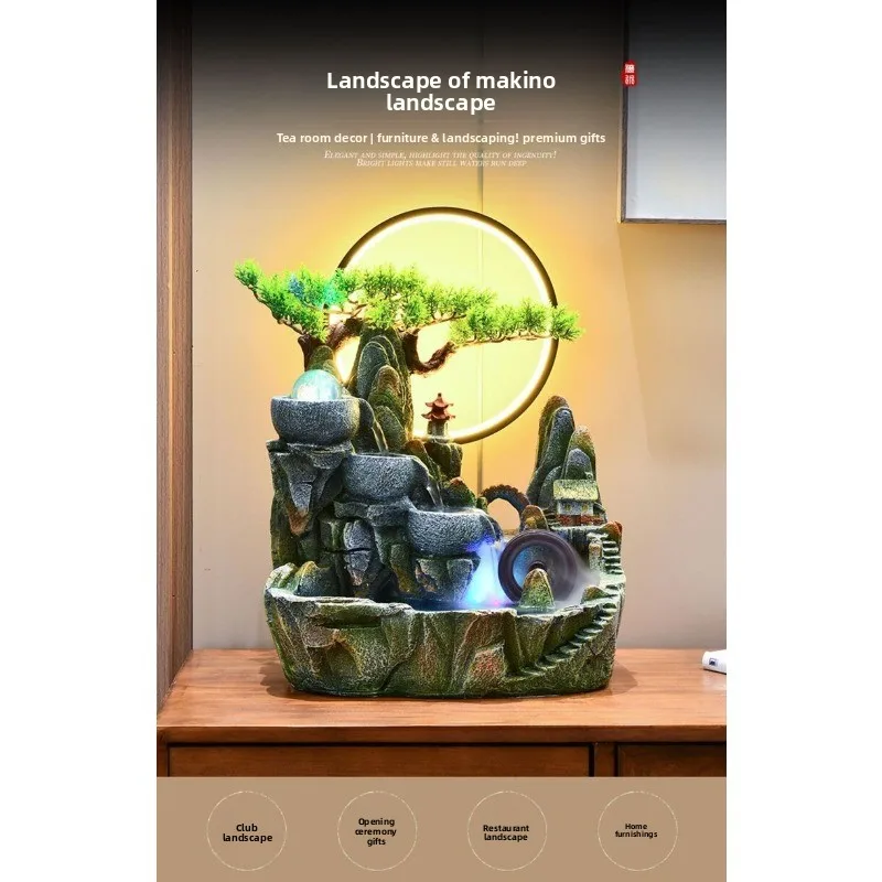 Chinese-style Flowing Water Ornament, Indoor Circulating Water, Desktop To Attract Wealth, Flowing Water To Make Money, Feng