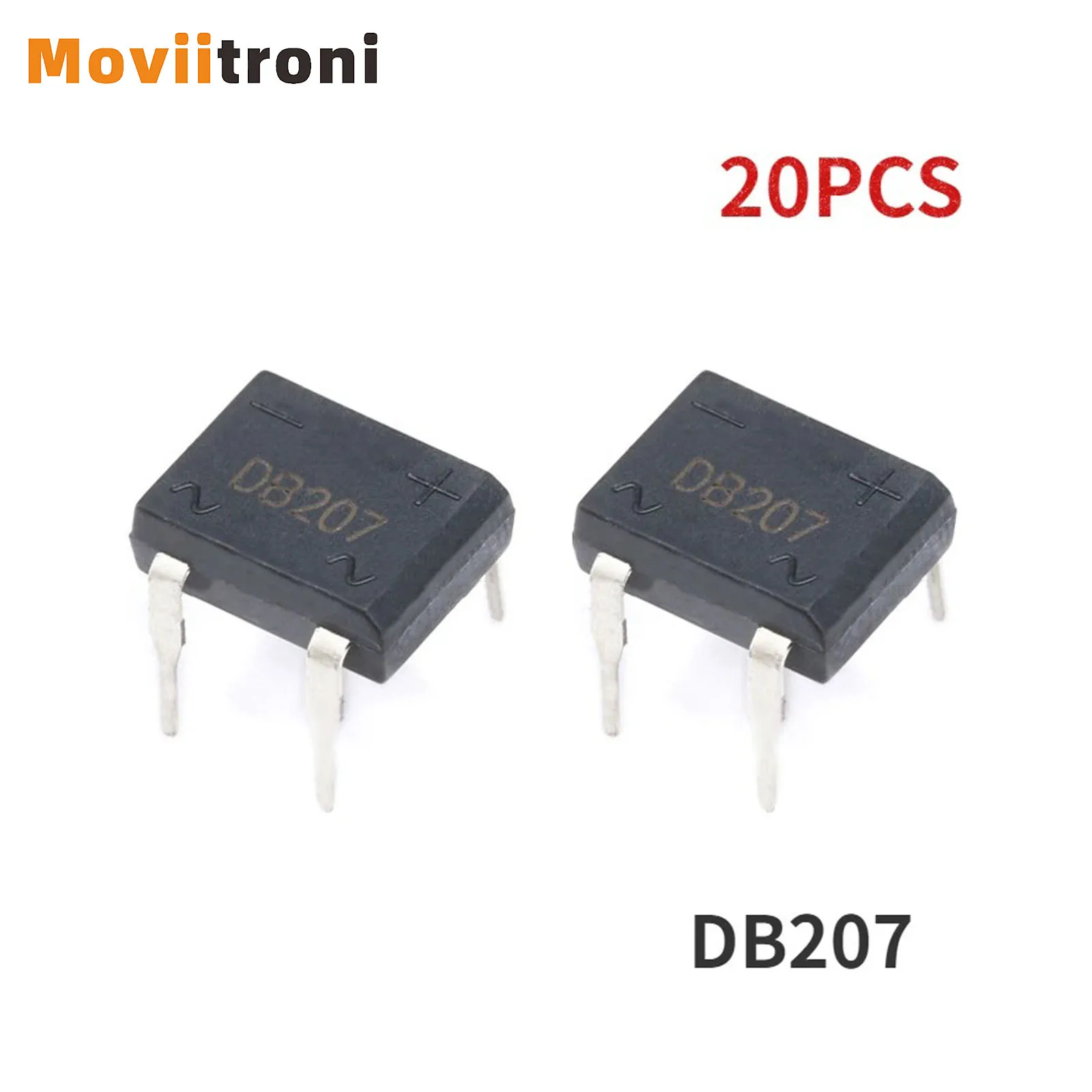 20 peças retificador de ponte db207 dip4 1000v 2a db207s retificadores de diodo de potência componentes eletrônicos ic