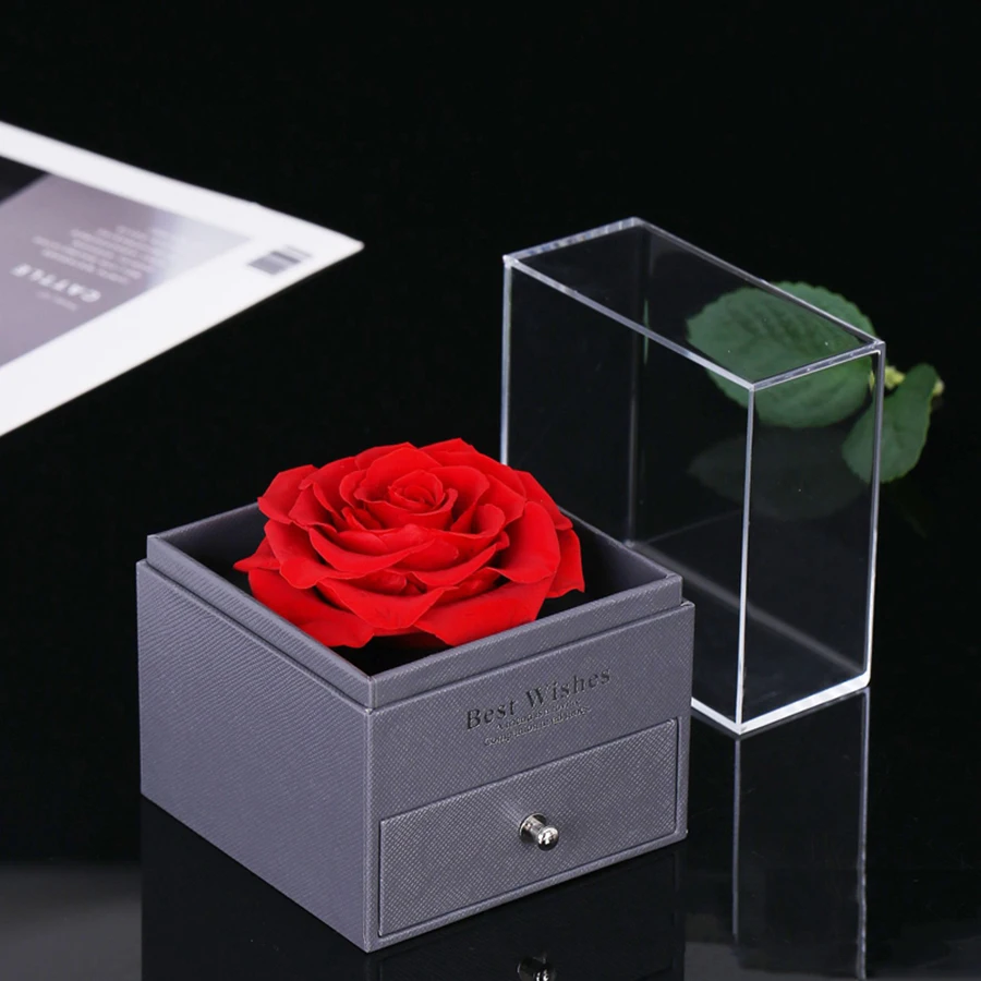 Luxury Zircon Necklace WIth Rose Flower Gift Box For Girlfriend Mom Friend 2024 New Fashion Valentine Mother Day Christmas Gifts