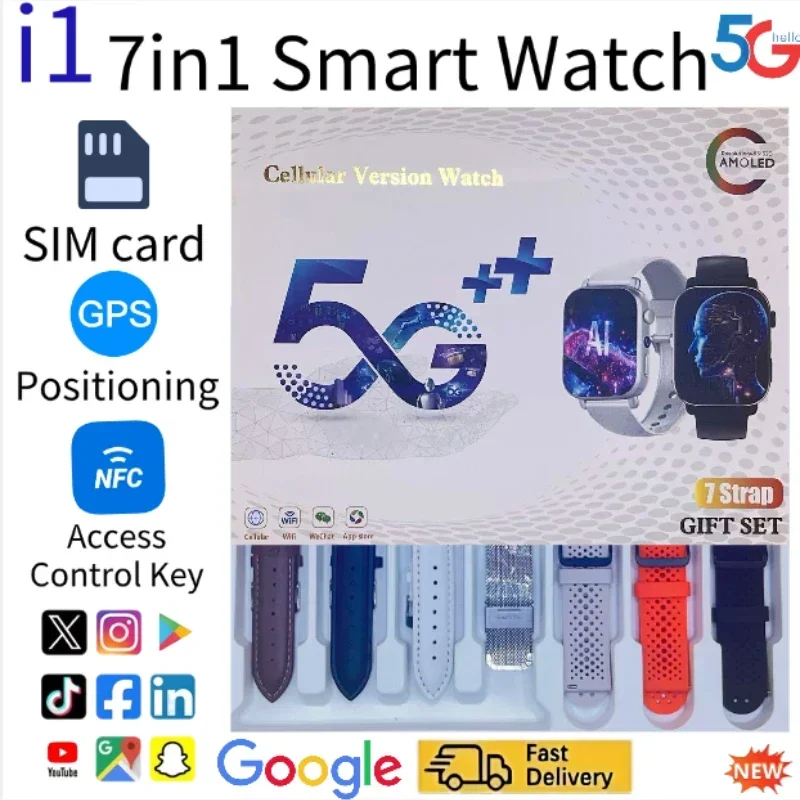 4G/5G شبكة كاملة بطاقة SIM Smartwatch I1 مع كاميرا HD واي فاي NFC GPS وعرة جوجل بلاي سبورت أندرويد الرجال النساء Smartwatch #1