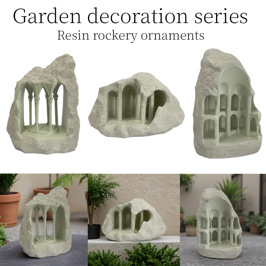 

3 Styles Castle Architecture Resin Figurines Miniature Building Model Home Decor Crafts Ornaments