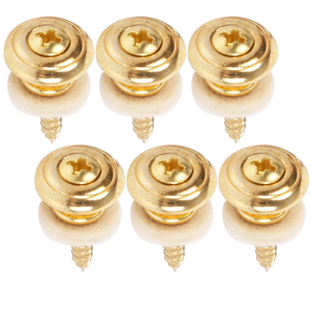 

6Pcs Guitar Strap Locks Mushroom Head Metal Pins Easy Install Anti-Slip for Electric Guitar Strap Bass Straps Pegs