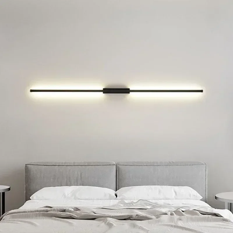 Imagem -04 - Nordic Minimalista Linhas Led Lâmpada de Parede para Decoração de Casa Luz Moderna para Quarto Sofá Fundo Sala de Estar Par Ac85265v