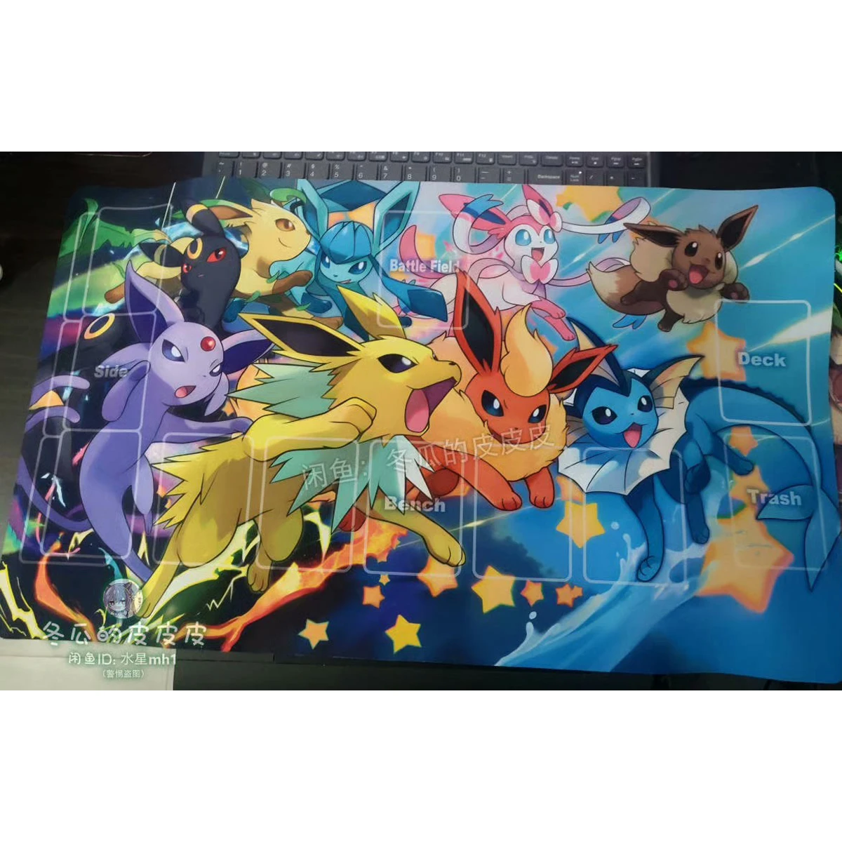 

Игровой коврик для карточных боев PTCG Eeveelution 600x350x2 мм, для одного игрока, дуэльный, подарок, игрушка