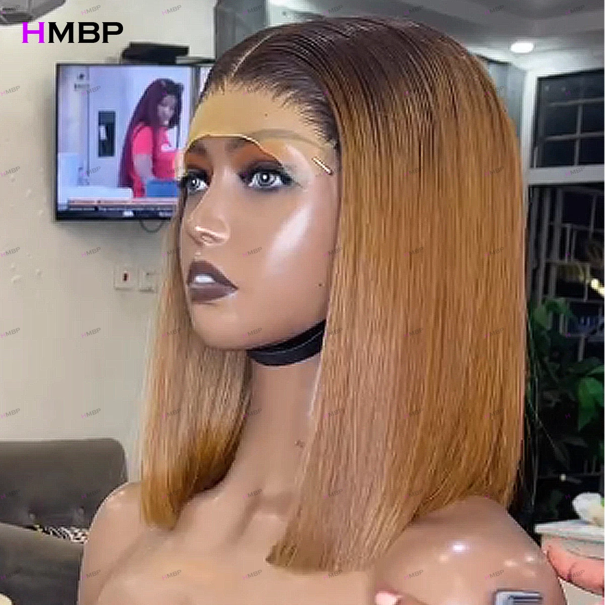 

Super Double Drawn Short Straight Bob Wig Ombre Color 13x6 HD Lace Frontal Wig Glueless Wigs Human Hair 5x5 Lace Closure Wig