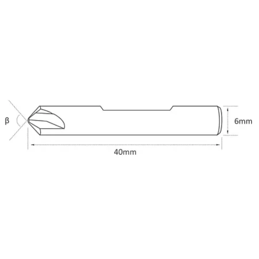 2 Pcs/lot Φ6x90°x40Lx2F-0.8 Professional 60 Series Carbide Key Cutter Flat Drilling Knife