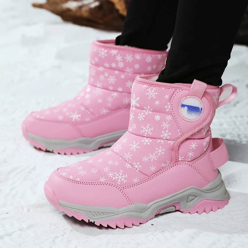 Hot Sell Girls Boots Children Snow Boots For Boys Fashion Sneakers Winter Kids Warm Snow Boots Sport Fashion Leather Shoes