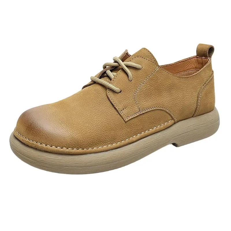 High Quality Genuine Leather Lace Up Shoes for Man,Thick Non-slip Sole Sapatos Masculinos,Vintage Work Outdoor Zapatos De Hombre