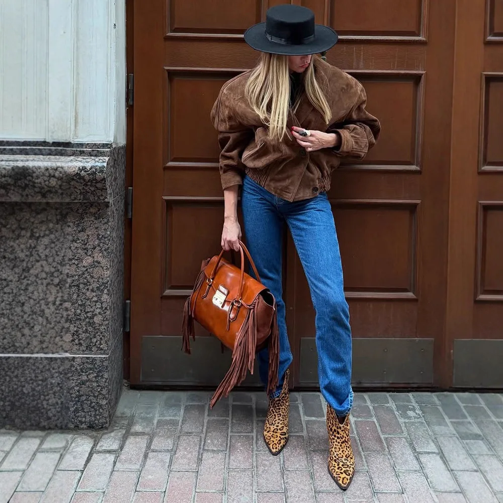 Vintage Maillard Slim Suede Long Sleeve Jacket Short Jacket Fall-Winter 2025 New Women's