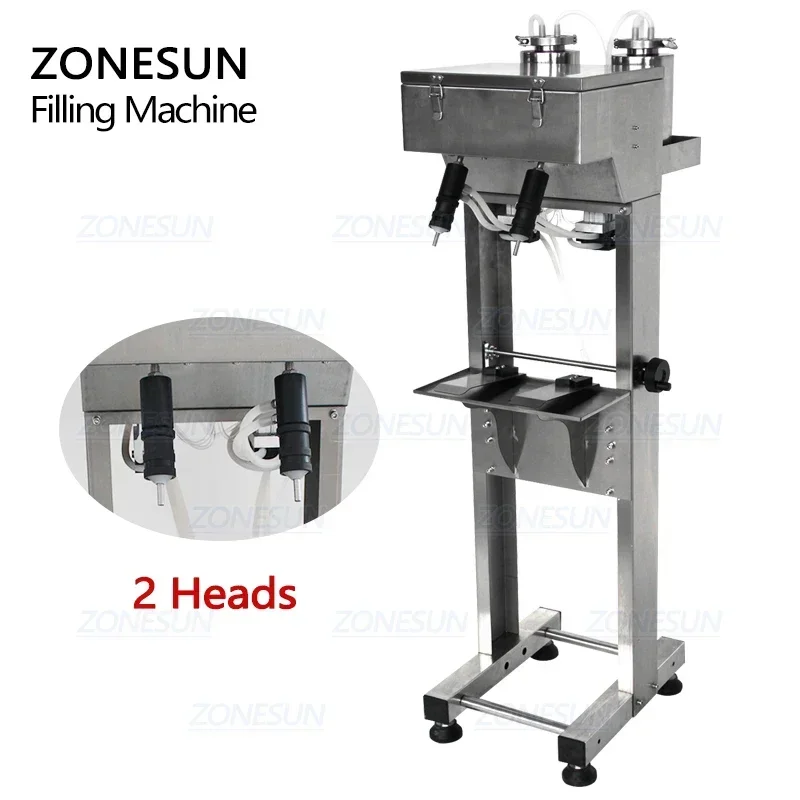 ZONESUN ZS-G400 4 رؤساء فراغ السائل العطور الحليب غسل العين مستحضرات التجميل المشروبات الهوائية حشو آلة تعبئة الزجاجات المعدات