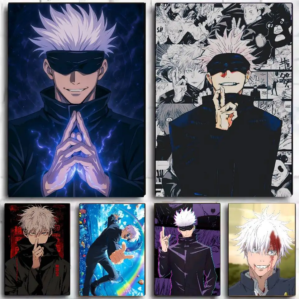 Affiche auto-adhésive en papier imperméable, 1 pièce, Jujutsu Kaisen g-gojo s-atoru, autocollant d'art, café, Bar, dortoir, décoration murale