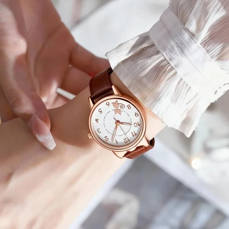 

Новые модные детские часы с цифровым циферблатом, кожаный ремешок, кварцевые часы, часы для девочек, детские часы в подарок (без коробки)