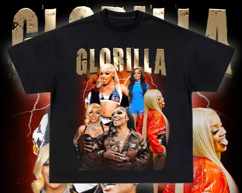 

Ready to print rapper tshirt design, bootleg style Glorilla png file, instant download file, for dtg, dtf, sublimation printing.