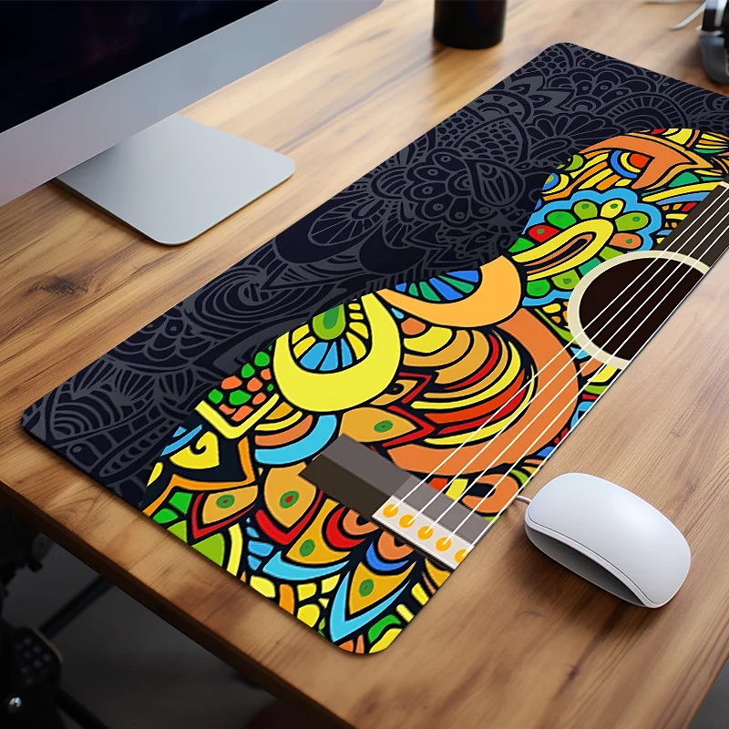 Colorful Guitar Mouse Pad  Abstract Artistic Non-Slip Rubber Keyboard Pad Perfect Gift for Friends Teens Girlfriend Boyfriend