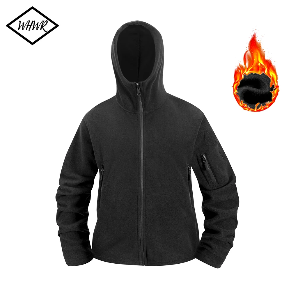 سترة تكتيكية من الصوف الحراري للرجال، سترة عسكرية بغطاء للرأس، معطف للتخييم والعمل الحراري للربيع والخريف والشتاء، ملابس الشارع #1