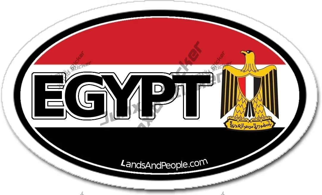 مصر الجمهورية العربية مصر في العربية والمصري العلم سيارة ملصق عنخ الصليب مصر ديكال البيضاوي ملصق مدينة القاهرة مصر السفر #5