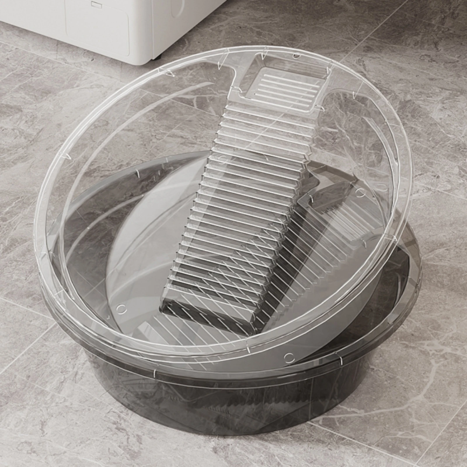 Laundry Basin with Washboard Ridged Laundry Washboard Basin Washbasin Built-in Tub Shallow for Bathroom, Dorm Room