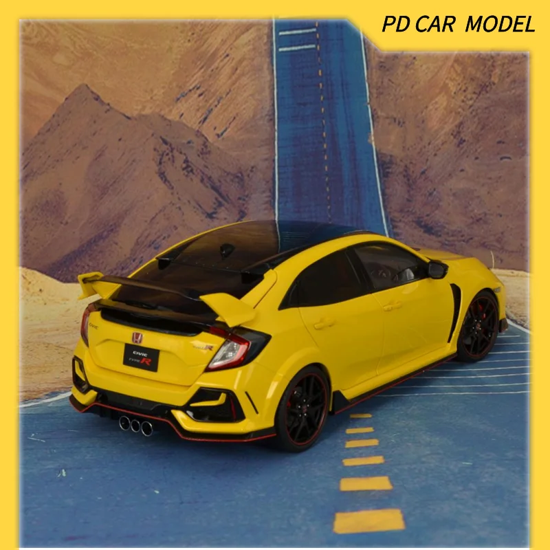 AUTOART Collectible 1:18    Honda CIVIC TYPE R  FK8 YELLOW Gift for friends and family