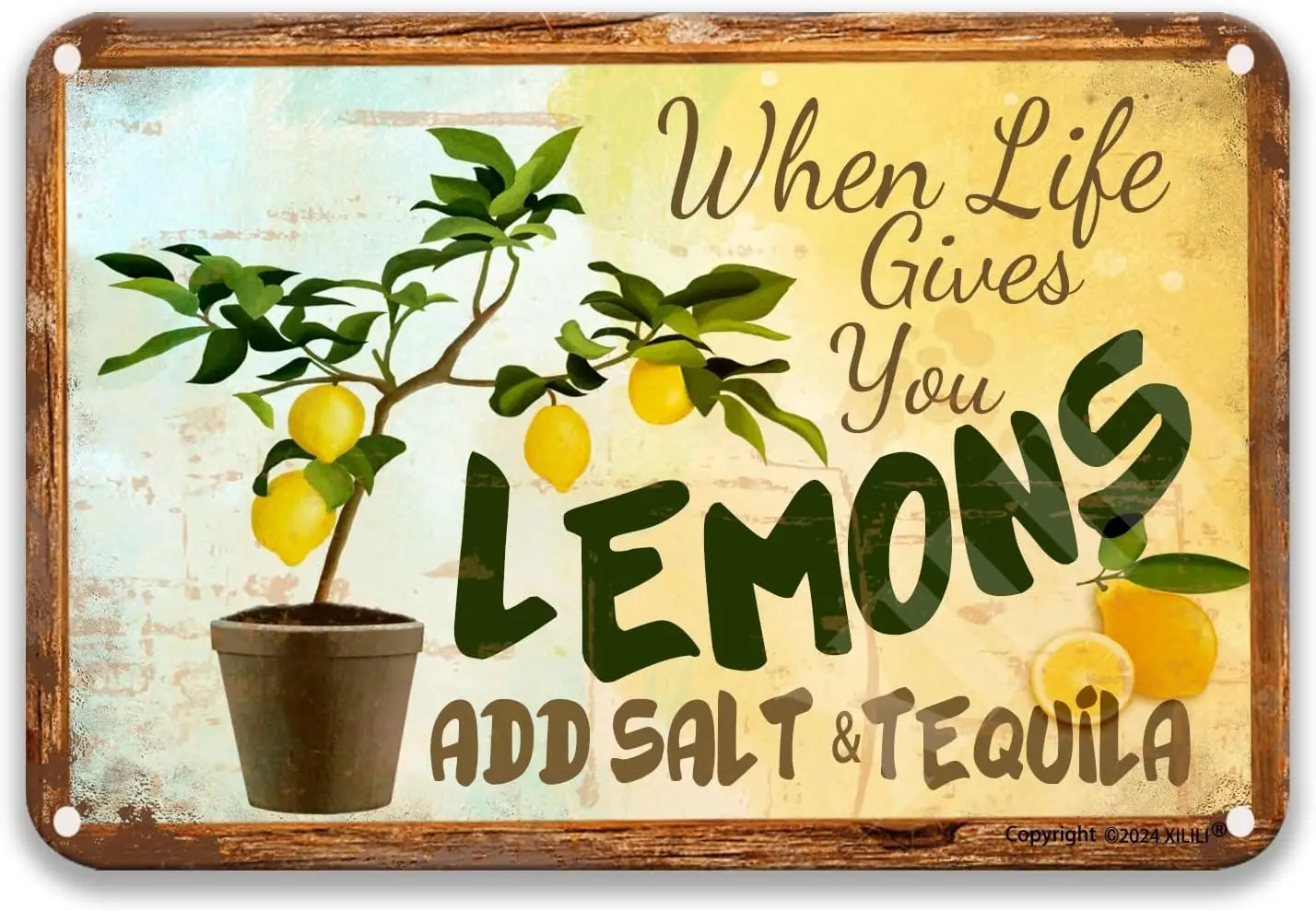 When Life Gives You Lemons Add Salt Metal Tin Sign Farmhouse Decor For The Kitchen Bedroom Accessories Kitch