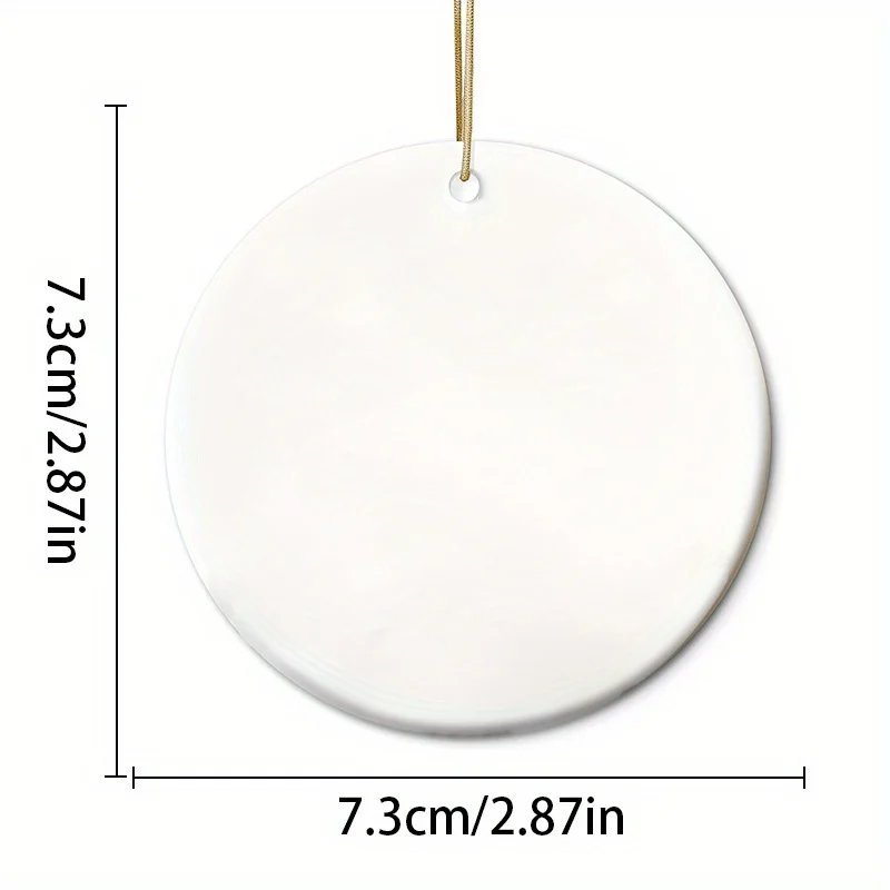 مسطح ثنائي الأبعاد - مسطح 2D، زخرفة زجاجية مستديرة واحدة قياس 3.15 × 8.0 سم، زينة عيد الميلاد على شكل لعبة 2025، p #2