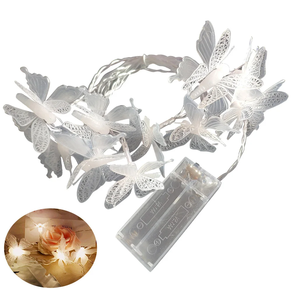 

Butterfly LED String Lights Operated Fairy String Lights Warm White for Wedding Party Bedroom Garden Decoration