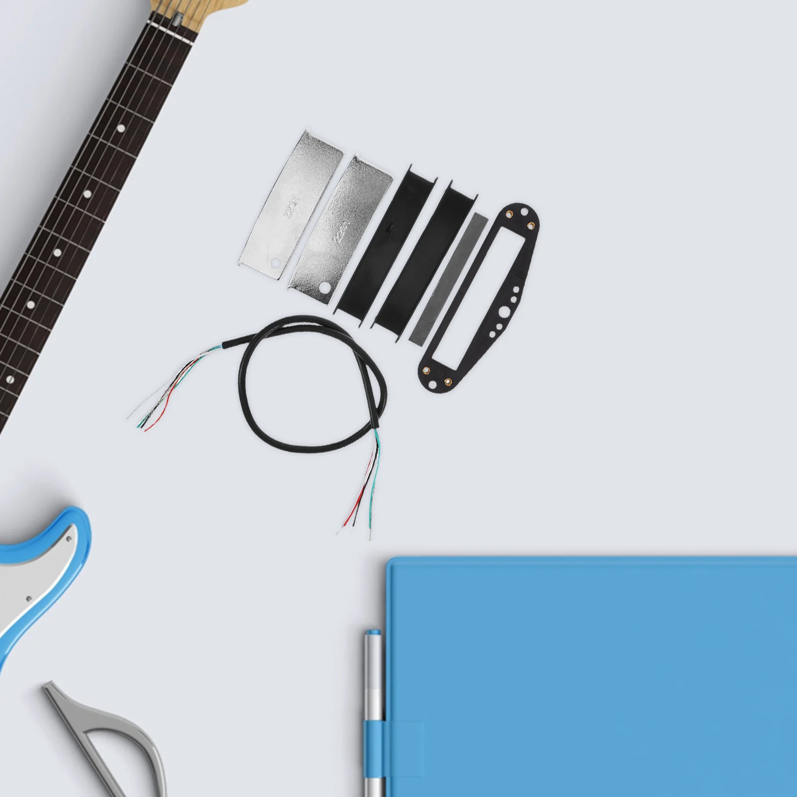 

Guitar Humbucker Pickup Set Clear Sound Output Dual Coil Design DIY Kit Black Finish Noise Reduction Electric Guitar Pickup