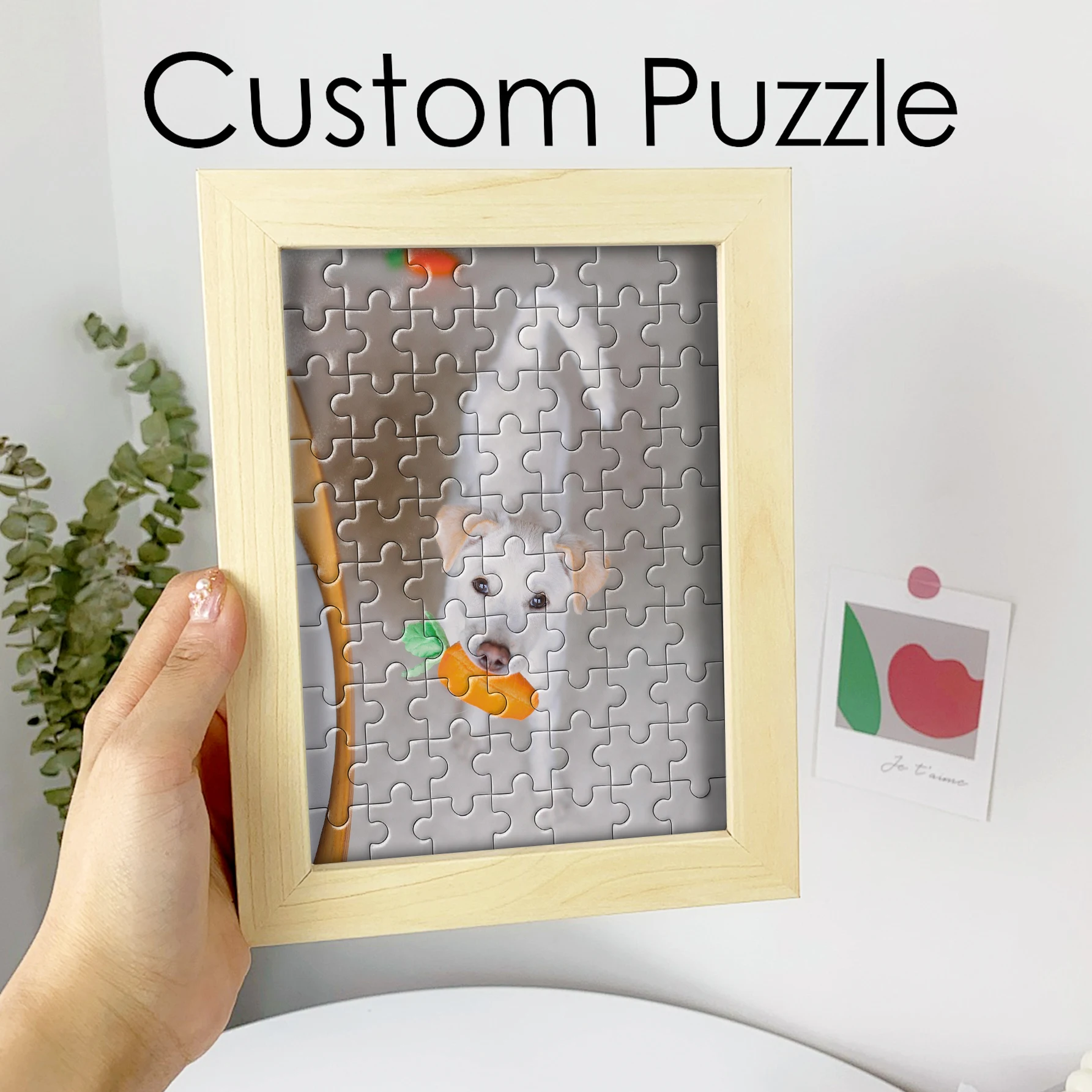 Personalisiertes Puzzle mit Holzrahmen oder nur das Puzzle als Geschenk für Wanddekoration / Hochzeitsdekoration / Weihnachtsdekoration.